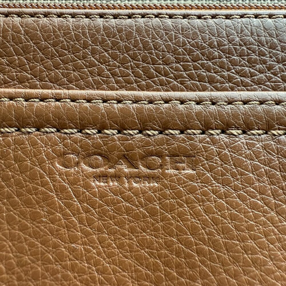 Coach Leather Wristlet Saddle Brown - Picture 3 of 5
